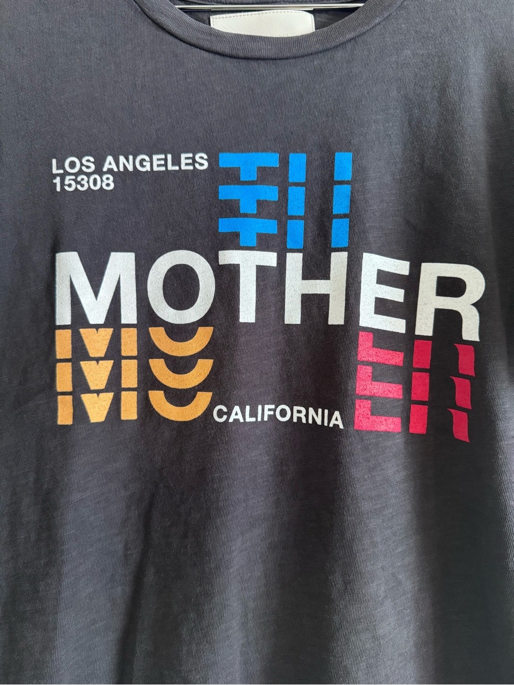 MOTHER brand Graphic Tee in Charcoal with Multicolor Print XL - Picture 3 of 5